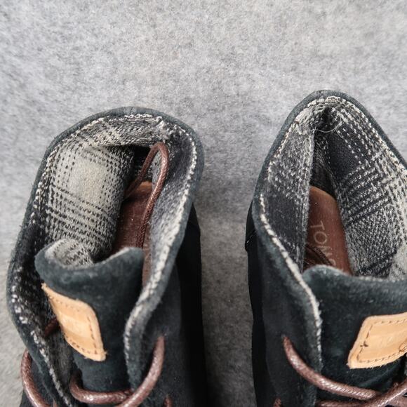 Toms Shoes Womens 6 Desert Booties Wedge Ankle Boot Fashion Casual Suede Black - Picture 3 of 15